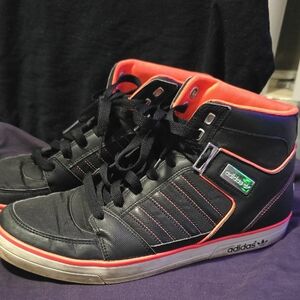 Adidas Black and Red Athletic Sneakers